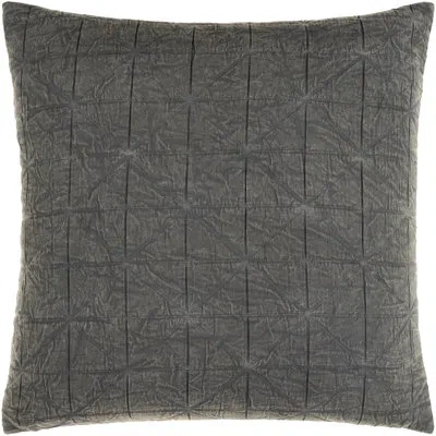 Livabliss Winona Square 100% Cotton Pillow Cover In Medium Gray,pillow Cover Only - No Insert