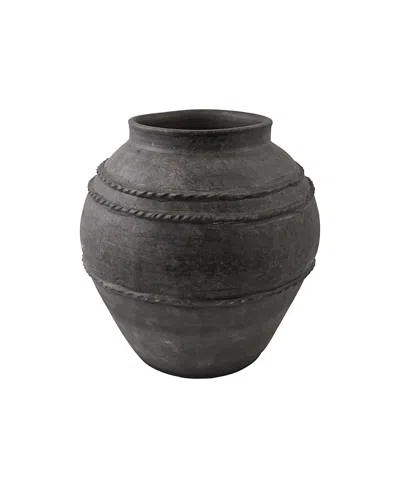 Livabliss X Galey Alix Stevi Outdoor Vase In Black