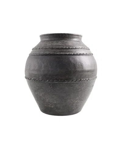 Livabliss X Galey Alix Stevi Outdoor Vase In Black