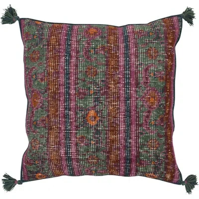 Livabliss Zahra Wool Throw Pillow Cover In Green\purple