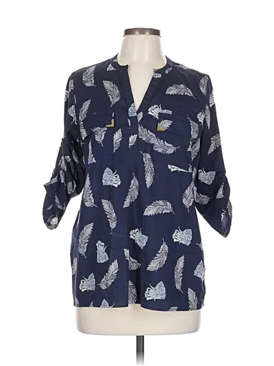 Pre-owned Live 4 Truth 3/4 Sleeve Blouse In Blue