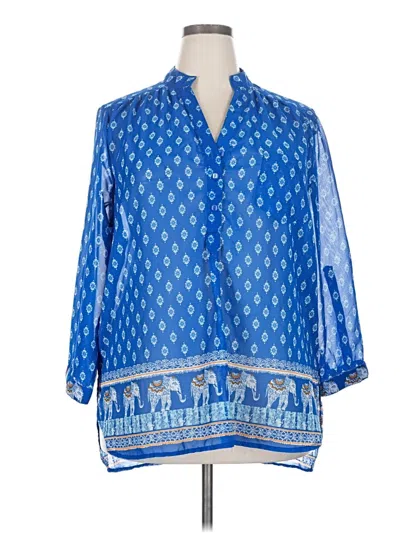 Pre-owned Live 4 Truth 3/4 Sleeve Blouse In Blue