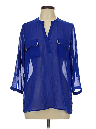 Pre-owned Live 4 Truth 3/4 Sleeve Blouse In Blue