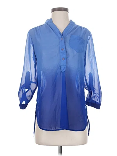 Pre-owned Live 4 Truth 3/4 Sleeve Blouse In Blue