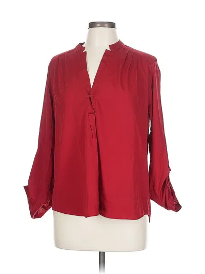 Pre-owned Live 4 Truth 3/4 Sleeve Blouse In Burgundy
