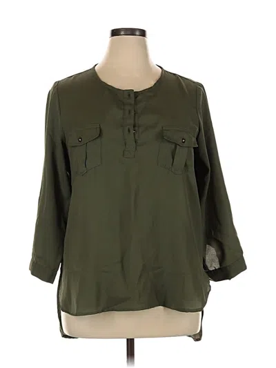 Pre-owned Live 4 Truth 3/4 Sleeve Blouse In Green