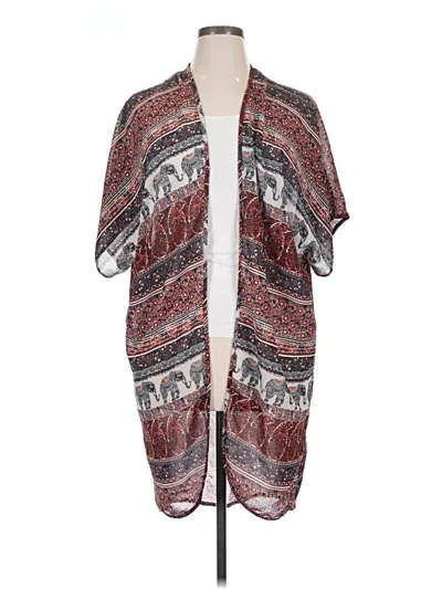 Pre-owned Live 4 Truth Kimono In Burgundy