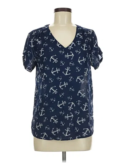 Pre-owned Live 4 Truth Short Sleeve Blouse In Blue