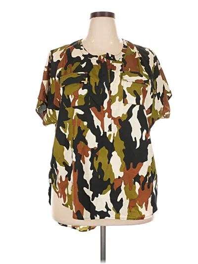 Pre-owned Live 4 Truth Short Sleeve Blouse In Brown