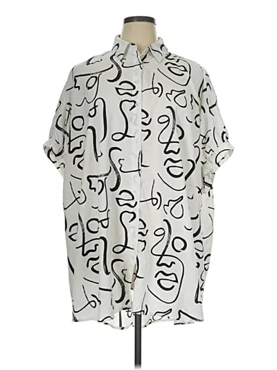 Pre-owned Live 4 Truth Short Sleeve Blouse In Silver