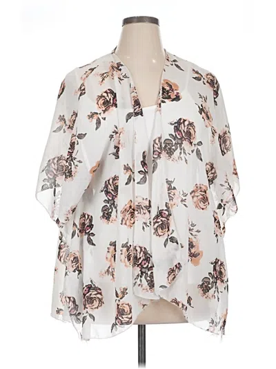 Pre-owned Live 4 Truth Short Sleeve Blouse In White
