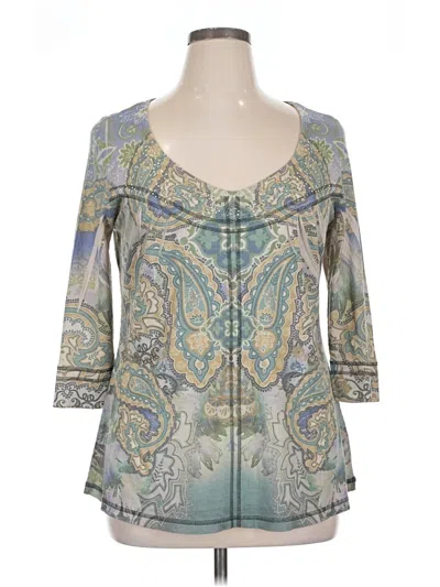 Pre-owned Live And Let Live 3/4 Sleeve Blouse In Blue