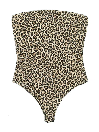 Pre-owned Live In The Moment Bodysuit In Gold
