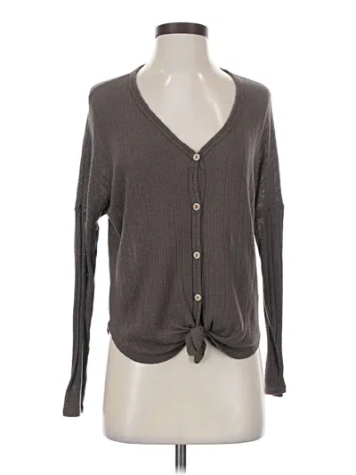 Pre-owned Live In The Moment Cardigan Sweater In Gray