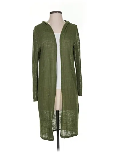 Pre-owned Live In The Moment Cardigan Sweater In Green