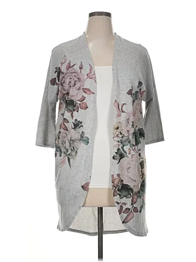 Pre-owned Live In The Moment Kimono In Gray