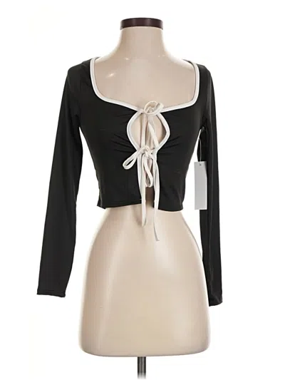 Live In The Moment Long Sleeve Top Black Sweetheart Neckline Tops