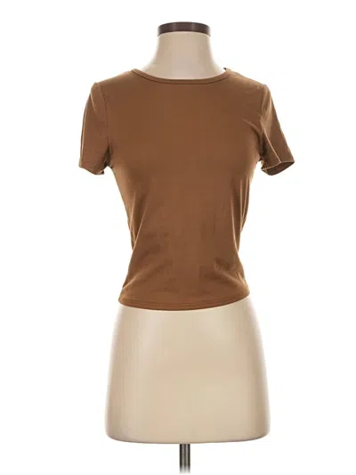 Pre-owned Live In The Moment Short Sleeve T-shirt In Brown