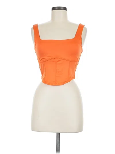 Pre-owned Live In The Moment Sleeveless Blouse In Orange