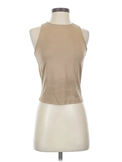 Pre-owned Live In The Moment Sleeveless Blouse In Tan