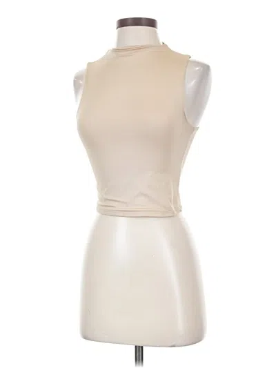 Pre-owned Live In The Moment Sleeveless Top Ivory High Neck Tops