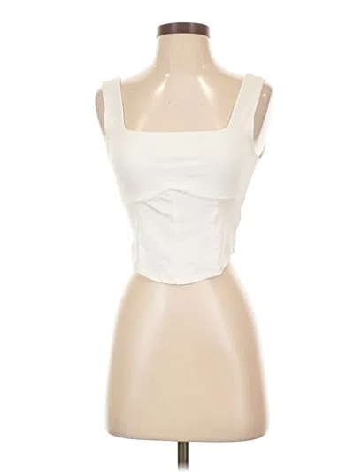 Pre-owned Live In The Moment Sleeveless Top Ivory Sweetheart Neckline Tops