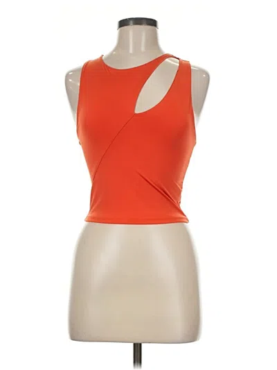 Pre-owned Live In The Moment Sleeveless Top Orange Keyhole Neckline Tops