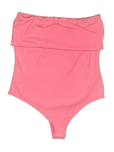 Pre-owned Live In The Moment Sleeveless Top Pink Strapless Neckline Tops