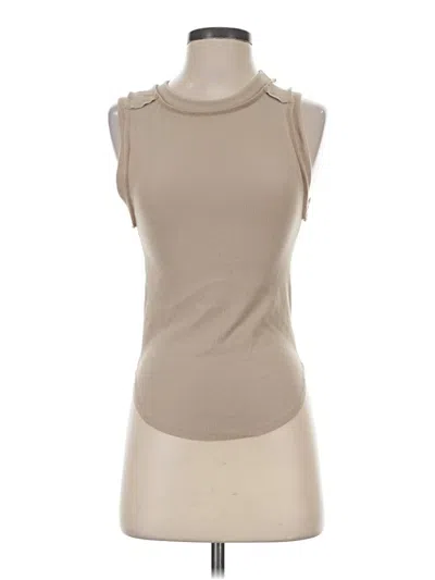 Pre-owned Live In The Moment Sleeveless Top Tan High Neck Tops
