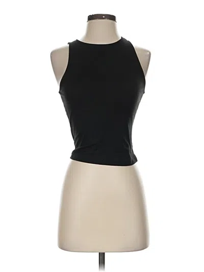 Pre-owned Live In The Moment Tank Top Black Halter Neckline Tops