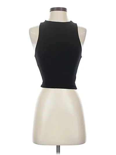 Pre-owned Live In The Moment Tank Top Black Halter Neckline Tops