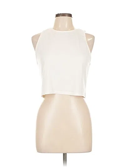 Pre-owned Live In The Moment Tank Top Ivory Halter Neckline Tops In White