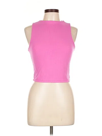 Pre-owned Live In The Moment Tank Top Pink Halter Neckline Tops