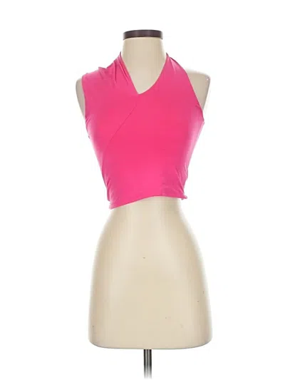 Pre-owned Live In The Moment Tank Top Pink Halter Neckline Tops