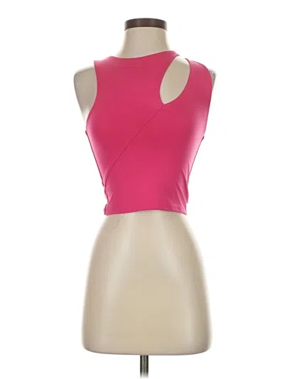 Pre-owned Live In The Moment Tank Top Pink Strapless Neckline Tops