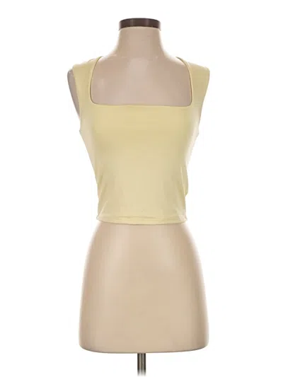 Pre-owned Live In The Moment Tank Top Yellow Halter Neckline Tops
