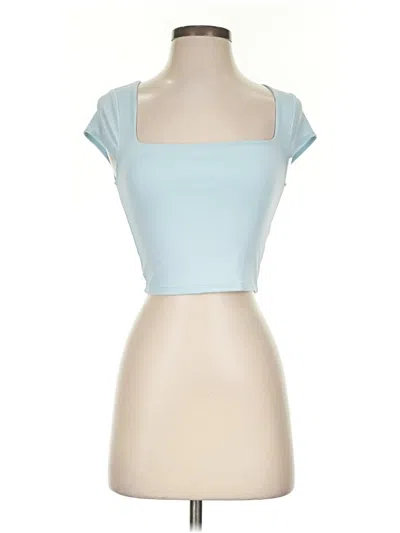 Pre-owned Live In The Moment Tube Top Blue Square Neckline Tops