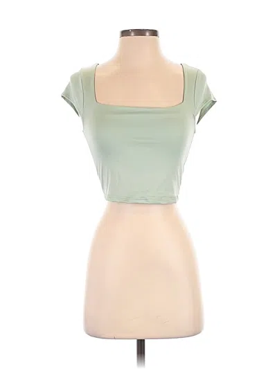 Pre-owned Live In The Moment Tube Top Green Square Neckline Tops