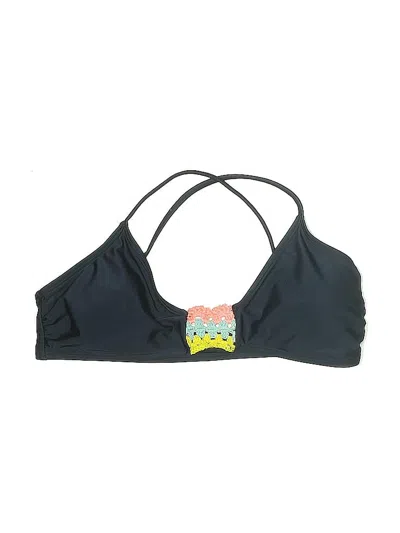 Pre-owned Live Love Dream Aeropostale Swimsuit Top Black Hearts Pattern Swimwear