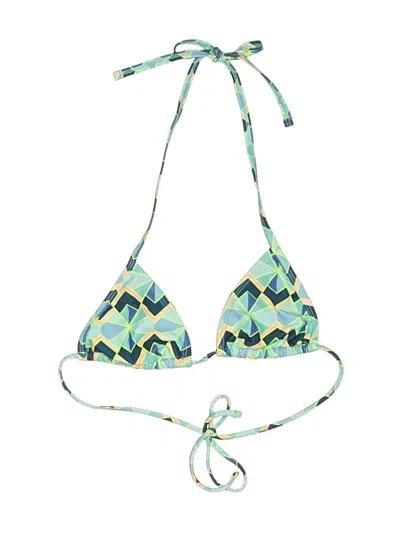 Pre-owned Live Love Dream Aeropostale Swimsuit Top Green Print Pattern Swimwear