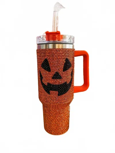Live Love Gameday Halloween Sparkles Tumbler: 40oz Sequins Pumpkin Tumblers In Orange