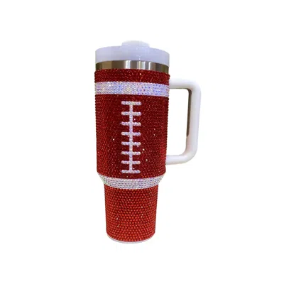 Live Love Gameday Rhinestone Football 40 oz Tumbler In Red