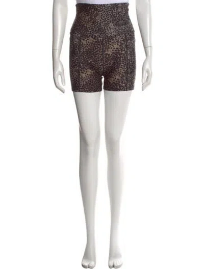 Pre-owned Live The Process Animal Print Mini Shorts In Multi