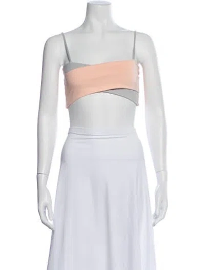Pre-owned Live The Process Asymmetrical Sleeveless Sports Bra In Pink