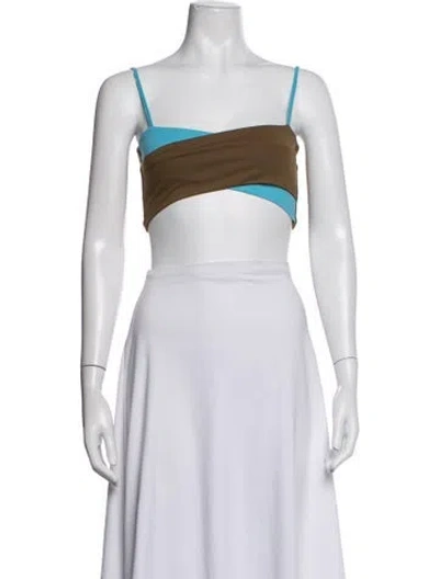 Pre-owned Live The Process Asymmetrical Sleeveless Sports Bra In White