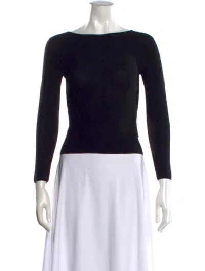 Pre-owned Live The Process Bateau Neckline Sweater In Black