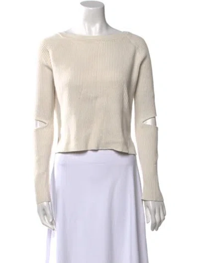 Pre-owned Live The Process Bateau Neckline Sweater In Neutral