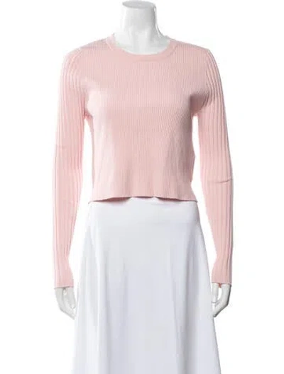 Pre-owned Live The Process Crew Neck Long Sleeve Top In Pink
