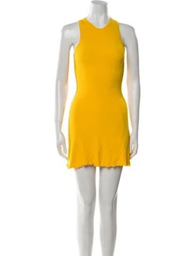 Pre-owned Live The Process Crew Neck Mini Dress In Yellow