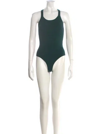 Pre-owned Live The Process Crew Neck Sleeveless Bodysuit In Green